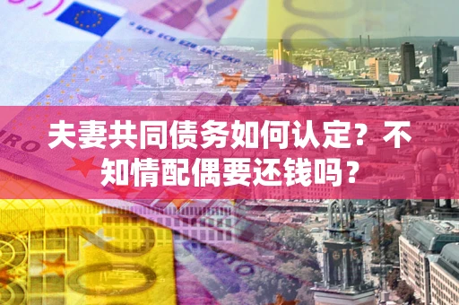 北京夫妻共同债务如何认定？不知情配偶要还钱吗？