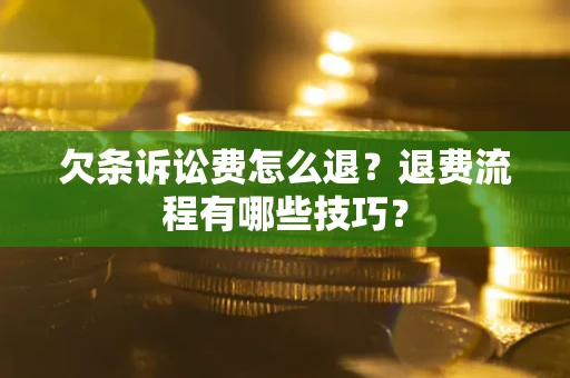 北京欠条诉讼费怎么退？退费流程有哪些技巧？